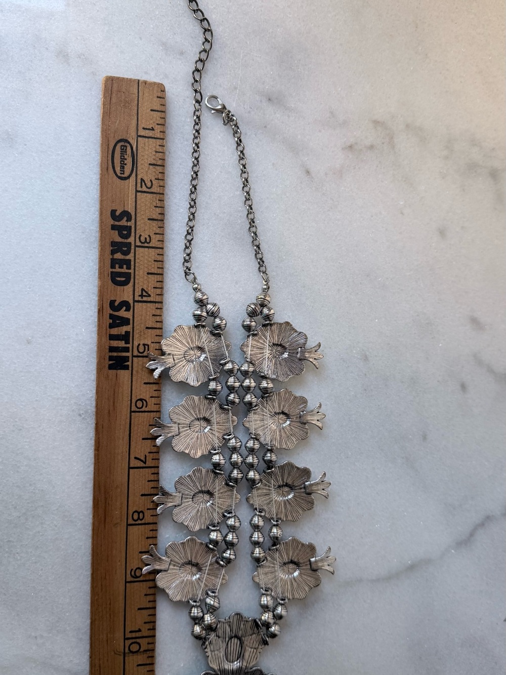 Western Squash Blossom Statement Necklace Western Naja pendant - Picture 8 of 8